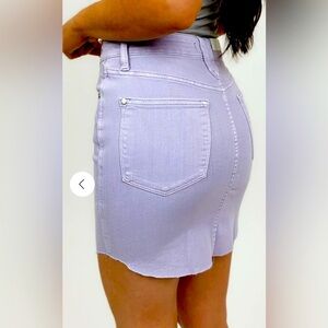 Judy Blue-NWT 1X high waist lavender denim skirt. Perfect for spring! 1 defect